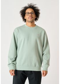 Cleptomanicx Herren Sweatshirt "Ligull Boxy", grün, casual, Gr. XL, bestickt, 100% Baumwolle, Sweatshirts, mit kleiner Möwenstickerei