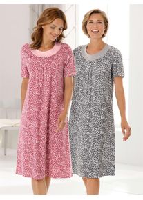 wäschepur WÄSCHEPUR Damen Nachthemd "Nachthemden", Gr. 36, rosa, 100% Baumwolle, gemustert, animal-print, mehrfarbig, bedruckt, Kleider