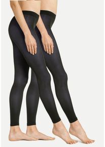 s.Oliver Damen Strumpfhose "Leggings 2er Pack", Gr. 38, schwarz, 85% Polyamid 15% Elasthan, Strumpfhosen