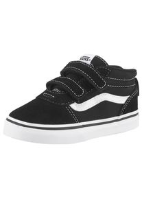 Vans Sneaker "Ward Mid V", Gr. 22, schwarz-weiß, Textil, Leder, unifarben mit Farbeinsatz, sportlich, Schuhe, für Kinder mit Klettverschluss