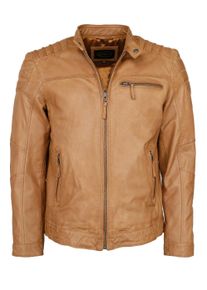 JCC Herren Bikerjacke "3102127", braun, Gr. 52, Obermaterial: 100% Leder, Lamm / Futter: 100% Baumwolle / Ärmelfutter: 100% Polyester, Jacken