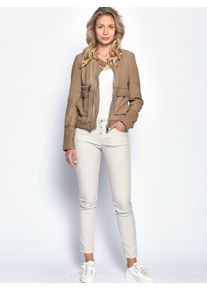 Maze Damen Lederjacke "Clermont", beige, Gr. M, Obermaterial: 100% Leder, Lammnappa / Futter: 100% Polyester / Ärmelfutter: 100% Polyester, Jacken