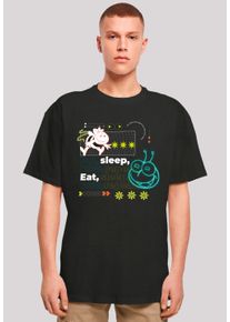 F4NT4STIC Herren T-Shirt "Die Biene Maja Eat Sleep Rave Repeat", schwarz, casual, Gr. XXL, Obermaterial: 100% Baumwolle, Shirts, Retro, Heroes of