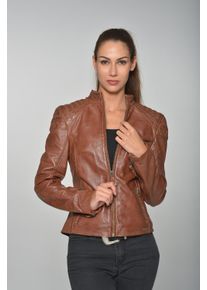 Maze Damen Lederjacke "Brightwater", braun, Gr. XL, Obermaterial: 100% Lammleder / Futter: 100% Baumwolle / Ärmelfutter: 100% Polyester, Jacken