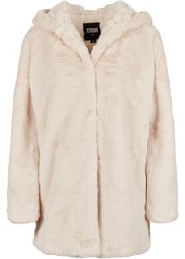 Urban Classics Damen Parka "Urban Classics Damen Ladies Hooded Teddy Coat", weiß, casual, Gr. XS, unifarben, 100% Polyester, Jacken