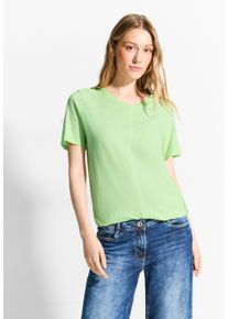 Cecil Damen T-Shirt, grün, casual, Gr. L, unifarben, Web, 100% Baumwolle, Shirts, aus Jersey in Unifarbe