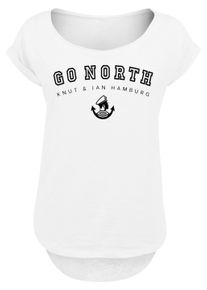 F4NT4STIC Damen T-Shirt "PLUS SIZE Go North", weiß, casual, Gr. XL, Obermaterial: 100% Baumwolle, Shirts, Print