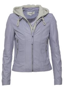 Maze Damen Lederjacke "42021133", blau, Gr. M, Obermaterial: 100% Lammleder / Innenfutter: 100% Polyester / Kapuze: 55% Baumwolle, 45% Polyester,