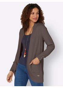 Casual Looks Damen Strickjacke, grau, Gr. 36, unifarben, 50% Baumwolle, 50% Polyacryl, Strickjacken