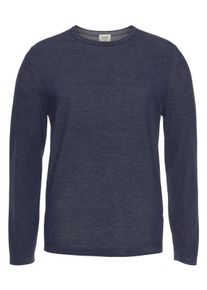 OLYMP Herren Rundhalspullover "OLYMP Strick Casual", blau, casual, Gr. L, Obermaterial: 100% Baumwolle, Pullover, Crew Neck