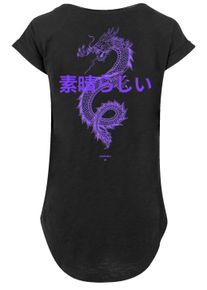 F4NT4STIC Damen T-Shirt "PLUS SIZE Dragon Drache Japan", schwarz, casual, Gr. L, Obermaterial: 100% Baumwolle, Shirts, Print