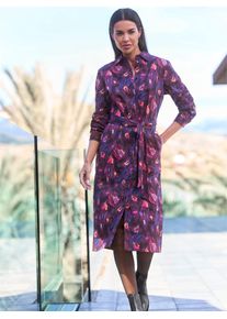 Heine Damen Hemdblusenkleid "Druck-Kleid", bunt, Gr. 40, gemustert, mehrfarbig, 97% Baumwolle, 3% Elasthan, Kleider