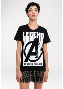 logoshirt Damen T-Shirt "Marvel – Avengers Endgame", schwarz, casual, Gr. L, bedruckt, unifarben, 100% Baumwolle, Shirts, mit trendigem