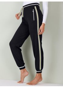Damen Homewearpants, CREATION L PREMIUM, Gr. 36, schwarz, 60% Modal, 34% Viskose, 6% Elasthan, unifarben, gemustert, mehrfarbig, Hosen