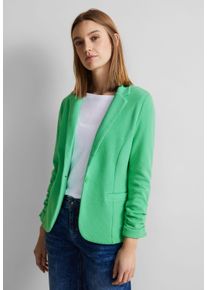 Street One Damen Kurzblazer, grün, casual, Gr. 36, unifarben, Web, Stoff, 50% Baumwolle, 50% Polyester, Blazer, in Unifarbe