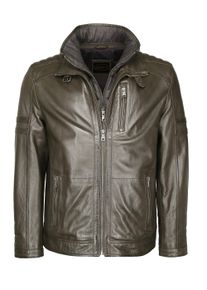 JCC Herren Bikerjacke "63535", grün, Gr. 52, Oberstoff: 100% Lammleder / Innenmaterial: 100% Polyester / Ärmelfutter: 100% Polyester, Jacken