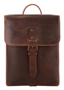 XZONE X-ZONE Laptoprucksack, braun, Rindsleder, Leder, leicht glänzend, casual, Rucksäcke, echt Leder