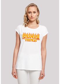 F4NT4STIC Damen T-Shirt "Stranger Things Fire Logo", weiß, casual, Gr. M, Obermaterial: 100% Baumwolle, Shirts, Premium Qualität