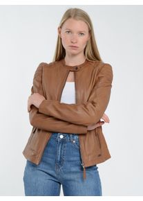 Mustang Damen Lederjacke "31019200", braun, Gr. S, Obermaterial: 100% Lammleder / Futter: 100% Baumwolle / Ärmelfutter: 100% Polyester, Jacken