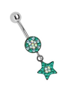 Adelia´s ADELIA ́S Damen Bauchnabelpiercing "Piercing Piercing Bauchnabelpiercing", blau, modisch, Chirurgiestahl, Piercings, 316l Stahl Banane - rund Stern