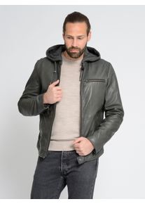 Maze Herren Lederjacke "42021311", grau, Gr. XXXL, Obermaterial: 100% Lammleder / Innenfutter: 100% Polyester / Ärmelfutter: 100% Polyester / Kapuze: