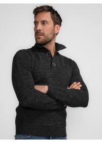 Herren Troyer "Men Knitwear Collar", schwarz, casual, Gr. M, PETROL INDUSTRIES, Strick, Obermaterial: 87% Baumwolle, 13% Polyester, Pullover