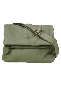 Samantha Look Damen Umhängetasche, grün, Leder, vintage, Taschen, echt Leder, Made in Italy