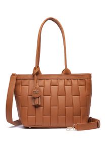 Damen Schultertasche "Luvre", Collezione Alessandro, braun, Lederimitat, Taschen, mit luxuriöser Steppung