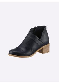 Heine Damen Stiefelette, Gr. 36, blau, Leder, Glattleder, Rindsleder, modisch, Schuhe