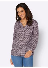 Inspirationen Damen Schlupfbluse, lila, Gr. 38, bedruckt, gemustert, mehrfarbig, 100% Viskose, Blusen
