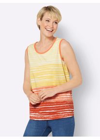 Classic Basics Damen Shirttop, orange, Gr. 40, gemustert, gestreift, 100% Baumwolle, Tops