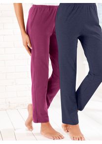 Damen Homewearpants, bunt, Gr. 42, unifarben, 100% Baumwolle, Doppelpack-Farbe grau-meliert:15% Viskose, 85% Baumwolle, Hosen