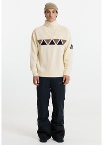 SOS Herren Strickpullover "Aboda", weiß, casual, Gr. L, mehrfarbig, 50% Polyester, 50% Wolle, Pullover, mit winddichter Innenschicht
