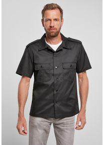 Brandit Herren Langarmhemd "Brandit Herren Short Sleeves US Shirt", schwarz, Gr. S, unifarben, 80% Polyester, 20% Baumwolle, Hemden