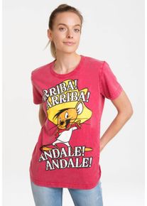 logoshirt Damen T-Shirt "Looney Tunes - Speedy Gonzales", rot, casual, Gr. S, bedruckt, 100% Baumwolle, Shirts, mit lizenziertem Print
