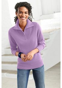 Casual Looks Damen Troyer "Pullover", lila, Gr. 38, meliert, unifarben, 50% Baumwolle, 50% Polyacryl, Pullover
