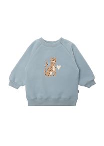 Liliput Herren Sweatshirt "Leopard", blau, Gr. 62, bedruckt, 80% Baumwolle, 20% Polyester, Sweatshirts, mit niedlichem Leopard-Print