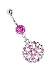 Adelia´s ADELIA ́S Damen Bauchnabelpiercing "Piercing Piercing Bauchnabelpiercing", pink, modisch, Chirurgiestahl, Piercings, 316l Stahl Banane - Steinkugel