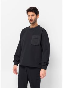 Jack Wolfskin Herren Rundhalspullover "WANDERMOOD PULLOVER M", schwarz, Gr. XXL, 1. OBERSTOFF 93% POLYAMID, 7% ELASTHAN 2. OBERSTOFF 100% POLYAMID 3.