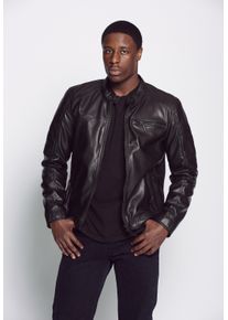 Mustang Herren Lederjacke "31019249", schwarz, Gr. XXL, Obermaterial: 100% PU, Polyurethan / Innenfutter: 100% Baumwolle / Fütterung: 100% Polyester