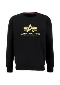 Sweater Alpha Industries "Alpha Industries Men - Sweatshirts Basic Carbon" Gr. S, schwarz (schwarz, gold) Herren Sweatshirts