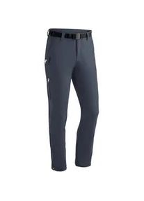 Funktionshose Maier Sports "Naturno slim" Gr. 26, Kurzgrößen, blau (graublau) Herren Hosen Wanderhose, elastische Trekking-Hose, 4 Taschen, Slim Fit