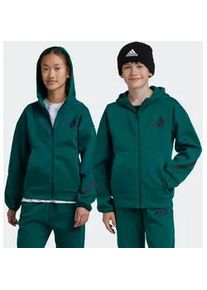 Kapuzensweatshirt Adidas SPORTSWEAR "J Z.N.E.FZ" Gr. 176, grün (collegiate green / black) Kinder Sweatshirts