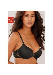 Schalen-BH Lascana Gr. 85, Cup A, schwarz Damen BHs mit Rücken aus blumiger, elastischer Spitze, Dessous