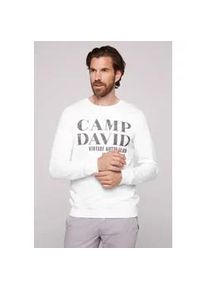 Sweater CAMP DAVID Gr. L, weiß Herren Sweatshirts aus Baumwolle