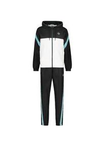 Trainingsanzug Sergio Tacchini "DIAGONALLEY HOODIE TRACKSUIT Herren" Gr. L, schwarz-weiß (schwarz, weiß) Herren Sportanzüge Trainingsanzug Herren, Tracksuit, Retro, Outdoor, Jogging, Streetwear