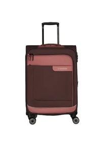 Weichgepäck-Trolley Travelite "VIIA M" Gr. B/H/T: 44cm x 67cm x 29cm 70 l, rosa (frühlingsrose) Koffer Weichschallenkoffer Reisegepäck mittel groß TSA Schloss