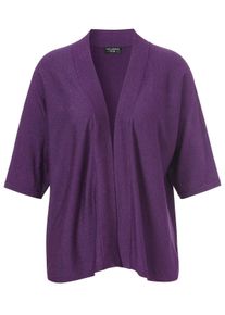 Via Appia Due Große Größen Offener Cardigan mit Glitzerfaden und 3/4-Arm Gr. 48 lila für Damen