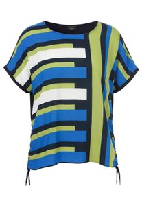 Via Appia Due Große Größen Shirt im Colourblocking, hinten unifarben Gr. 48 blau für Damen