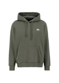 Hoodie Alpha Industries "Alpha Industries Men - Hoodies Basic Small Logo" Gr. S, grün (schwarz olive) Herren Sweatshirts